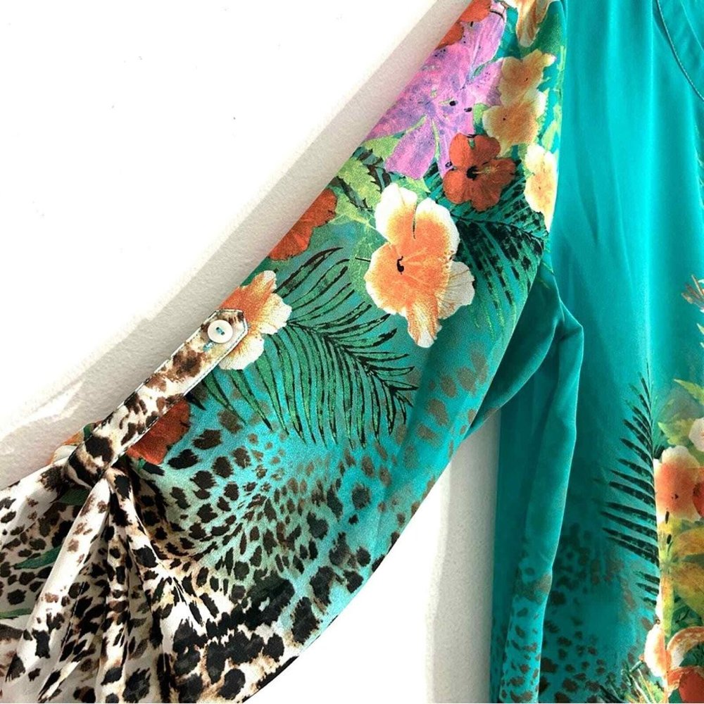 Soft Surroundings Tropical Sheer Pullover Top 3x - image 6